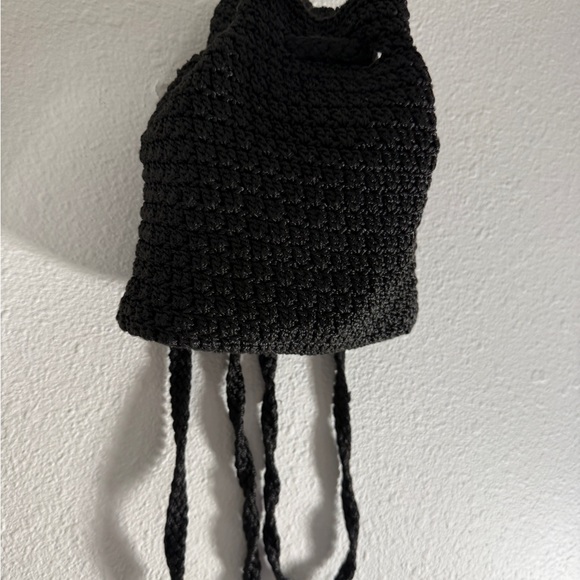 The Sac mini bucket, black crocheted backpack - Picture 6 of 7